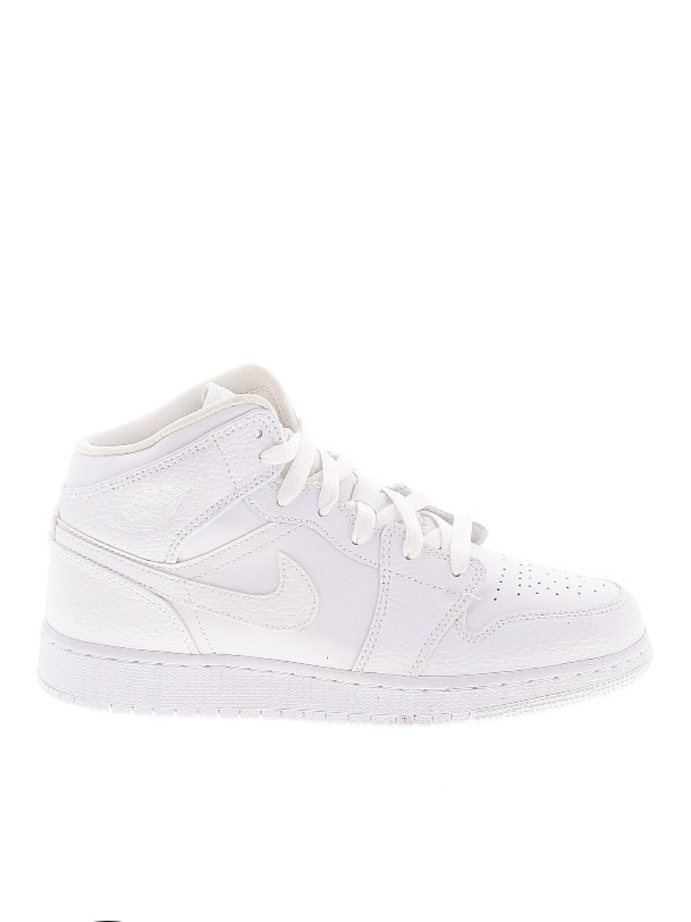 Nike Air Jordan 1 GS Triple White Tumbled Leather 2020 Sneakers Shoes